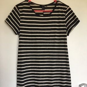 Grey Striped T-shirt Dress